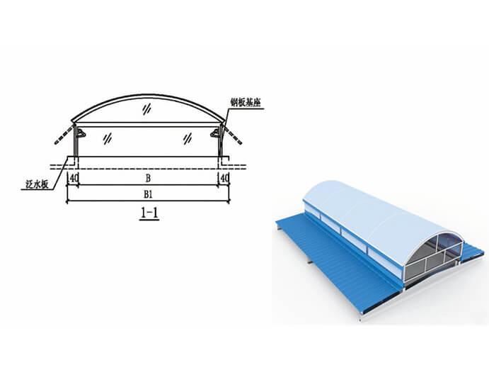 圆拱侧开型采光排烟天窗	